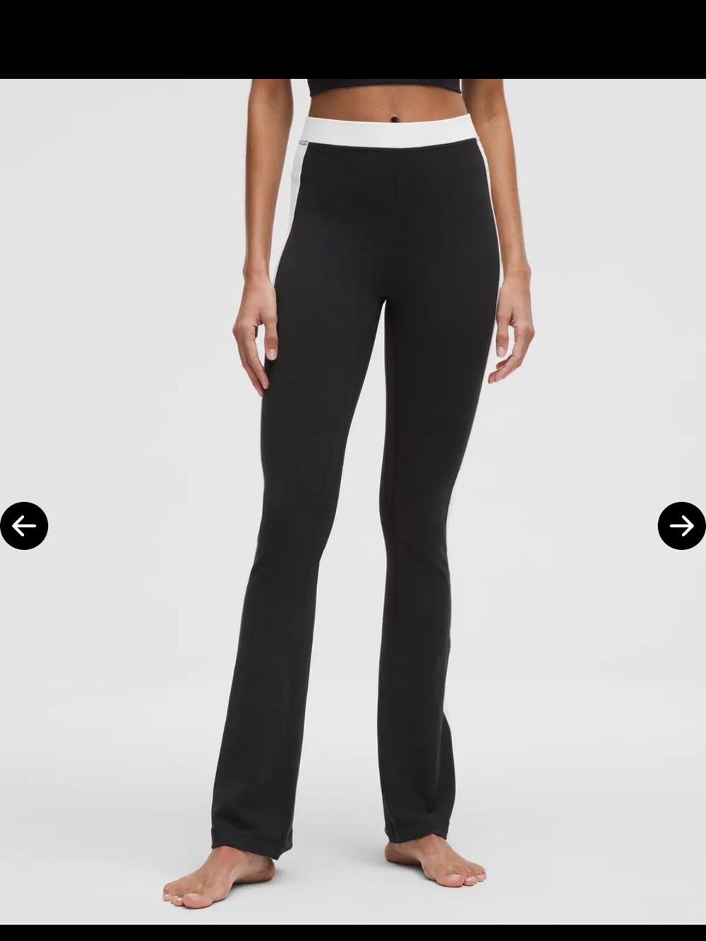 Lululemon Nulu High-Rise Flared Pant In Black/White - size 6